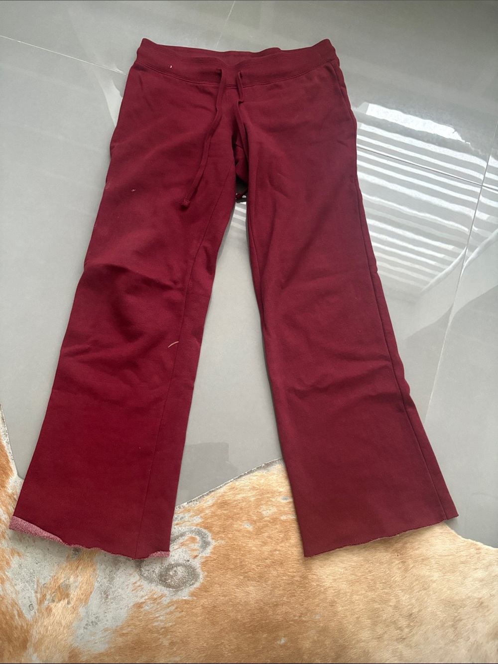 Women’s Maroon Flare Sweat Pants  Everyday Fit Low Rise